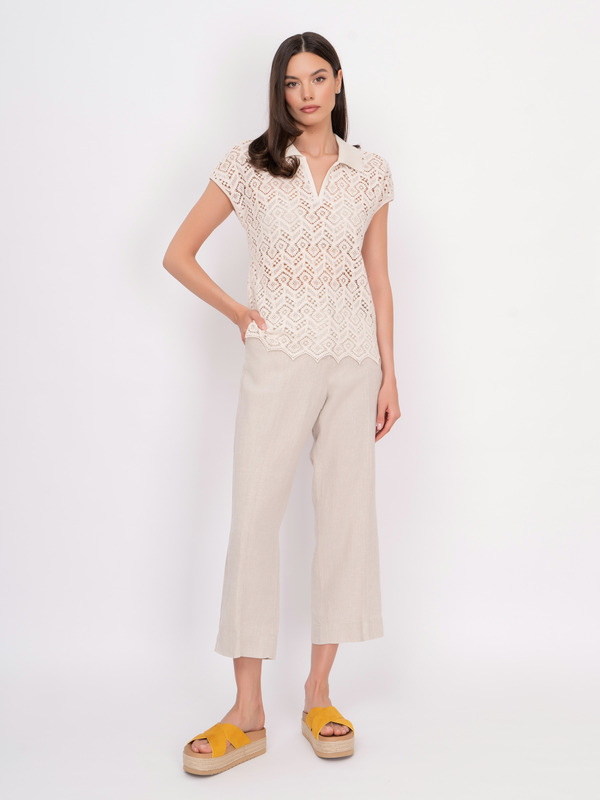 Э623336/22-01 Пуловер с воротом поло Lecomte