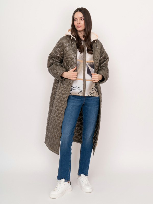 Э3274-122-oliva/м/22-01 Пальто утепленное Franco Vello