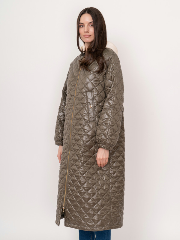 Э3274-122-oliva/м/22-01 Пальто утепленное Franco Vello