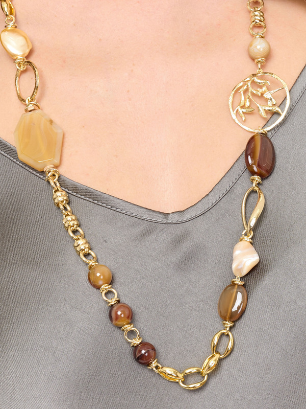 Э440178/24-02 Колье Кофейный остров Ярославна