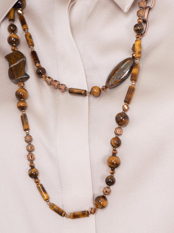 337669/21-02 Бусы Золотой шелк дл. Ярославна