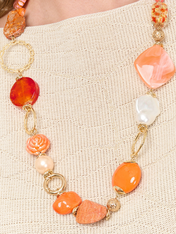 Э435709/25-01 Колье Апельсиновый остров Ярославна