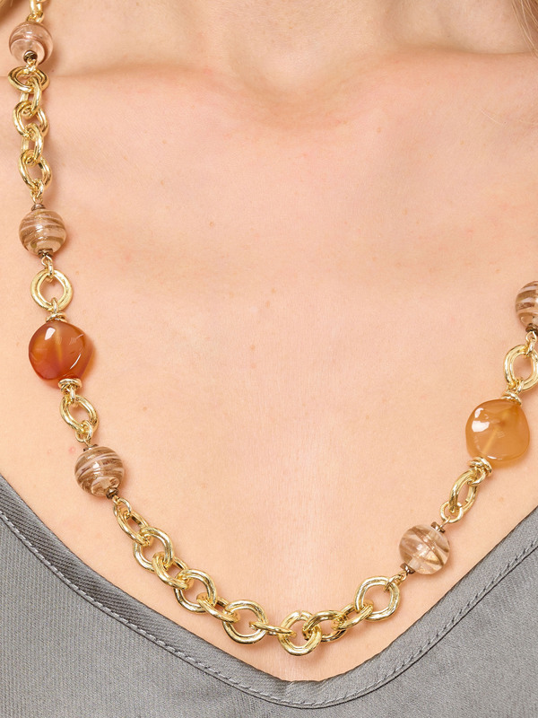 Э435754/24-02 Колье-трансформер Коктейль Карамель Ярославна