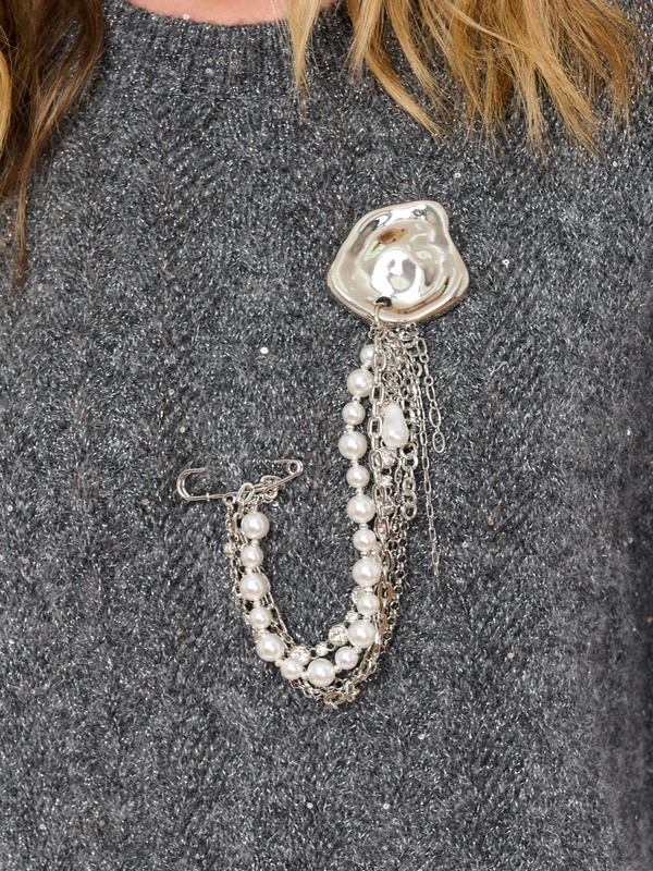 Э469902/25-02 Брошь двойная Perl de luxe Ярославна