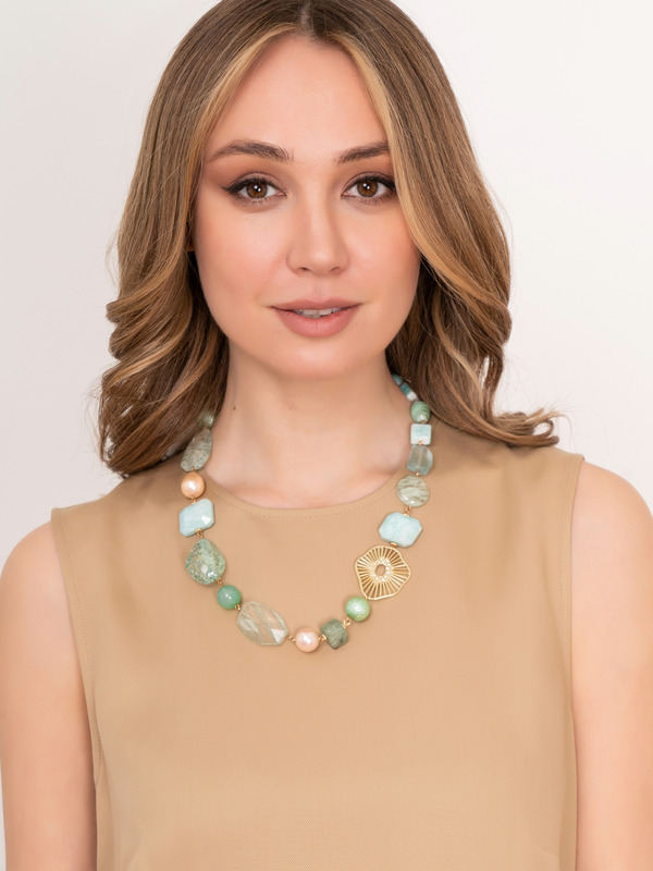 Э360575/22-01 Бусы Морская царевна кор. Ярославна