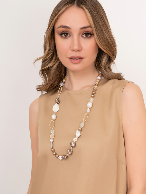 Э363262/22-01 Бусы Сливочный крем ср. Ярославна