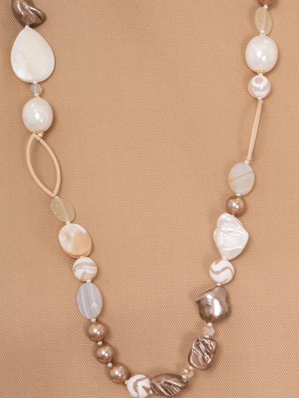 Э363262/22-01 Бусы Сливочный крем ср. Ярославна