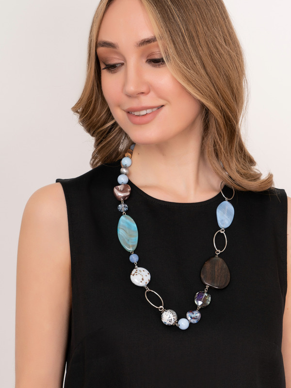 Э353256/22-01 Бусы Зимняя акварель ср. Ярославна