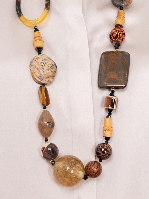 357735/21-02 Бусы Кофе в тени Эльбруса ср. Ярославна