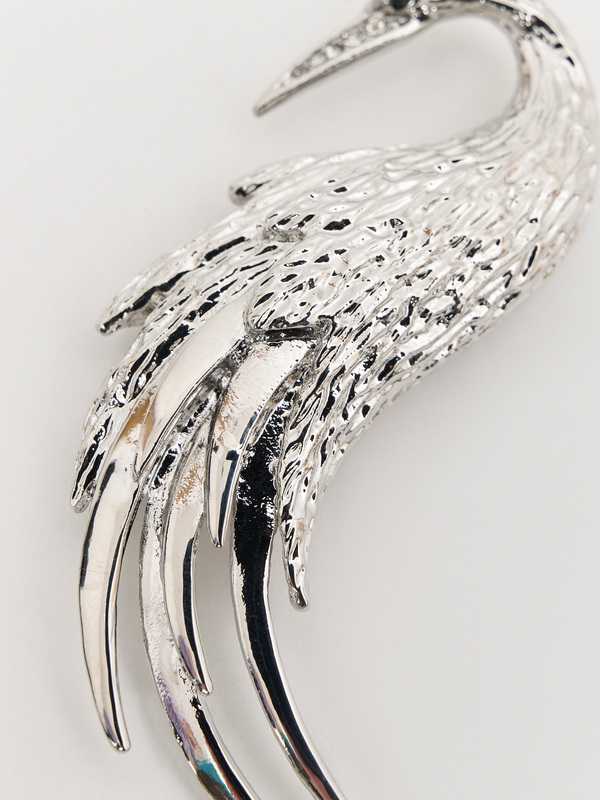 Э439721/24-02 Брошь Silver bird Ярославна