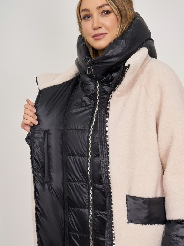 Э3362-223/22-02 Пальто утепленное иск. мех Franco Vello