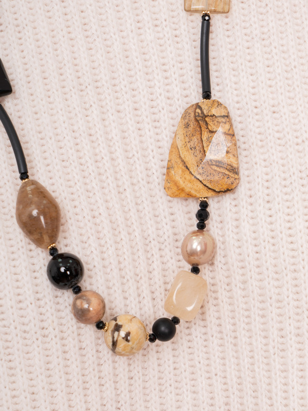 357667/21-02 Бусы Ночь в дюнах ср. Ярославна