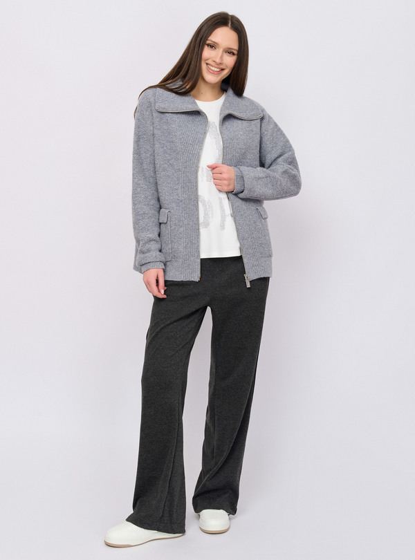 5049-227/26-02 Жакет вязаный на молнии Franco Vello