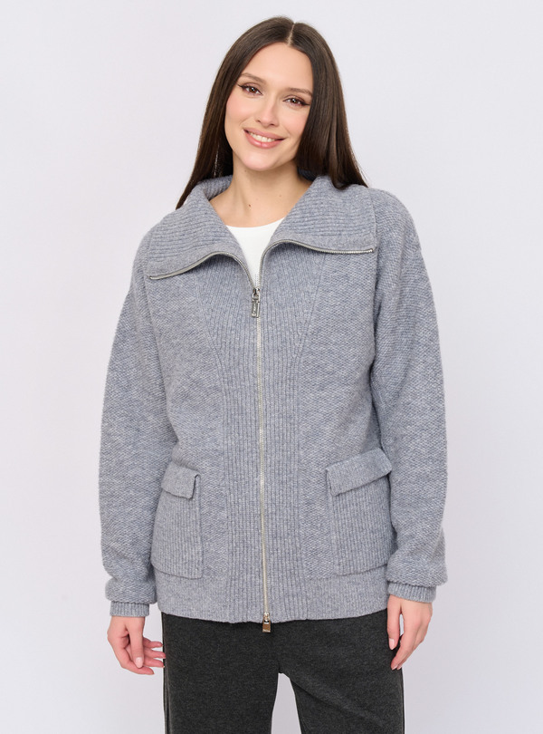 5049-227/26-02 Жакет вязаный на молнии Franco Vello