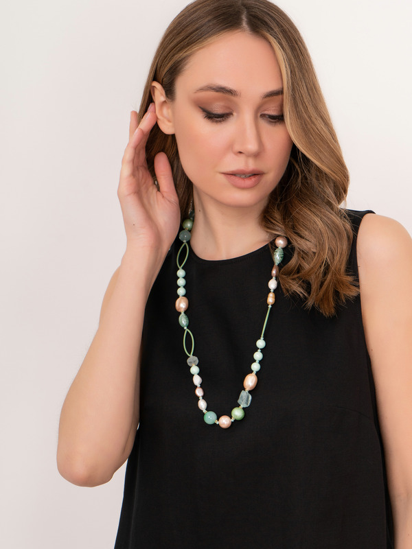 Э360568/22-01 Бусы Морская царевна ср. Ярославна