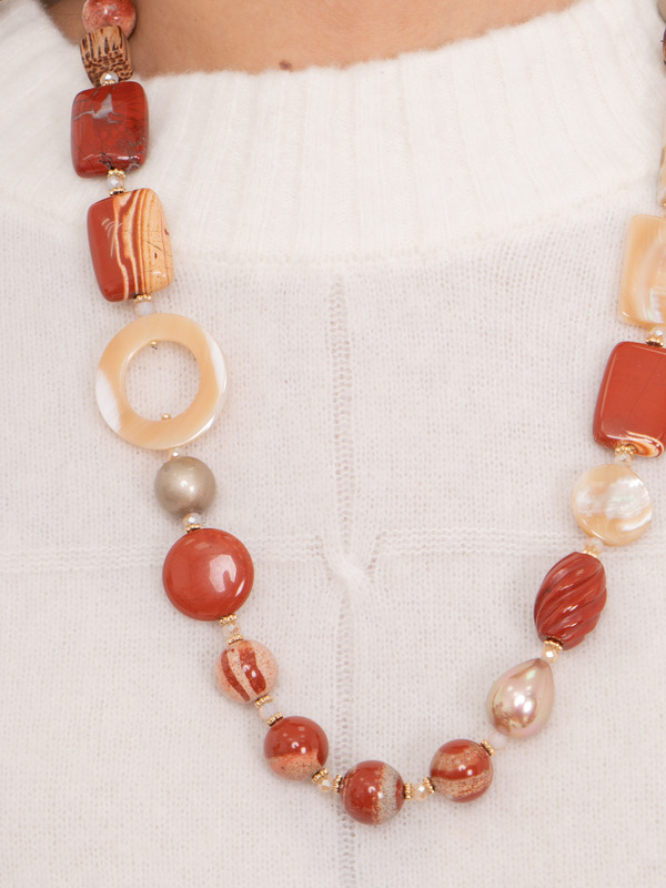 354000/21-02 Бусы Яшмовый замок ср. Ярославна