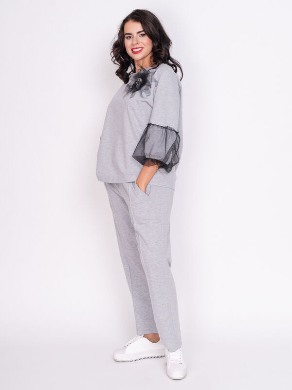 Э12162-S19/19-01 Костюм тр.(Джемпер+брюки)+брошь Franco Vello