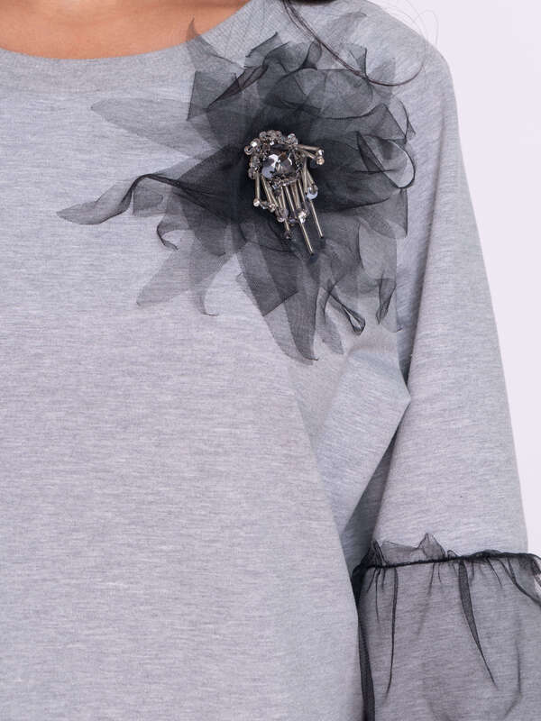 Э12162-S19/19-01 Костюм тр.(Джемпер+брюки)+брошь Franco Vello