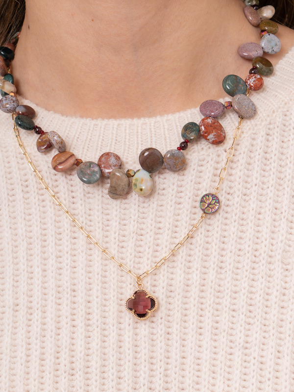 364795/21-02 Колье Гранатовый вереск Ярославна