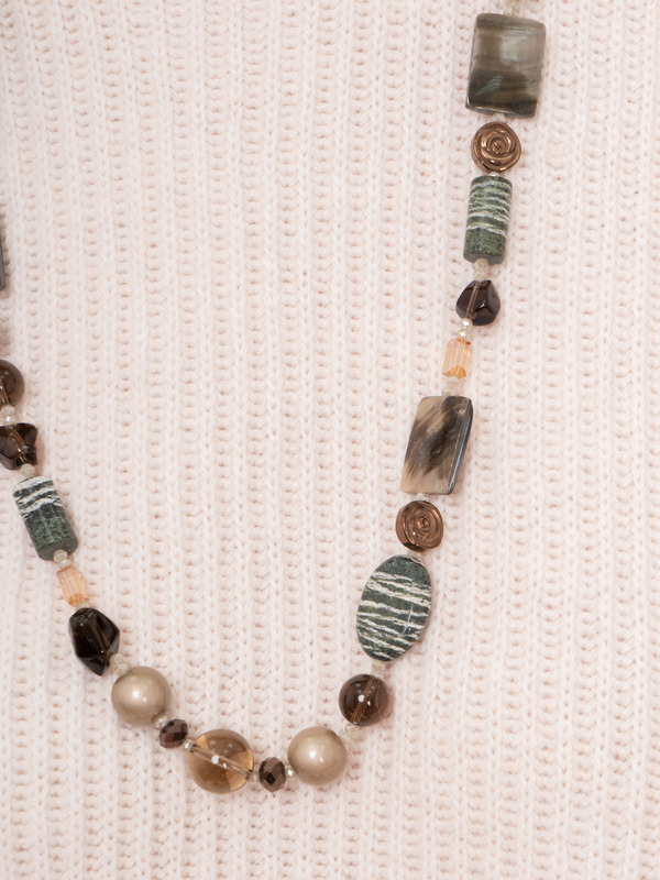 355533/21-02 Бусы Лес Бронзовых роз ср. Ярославна