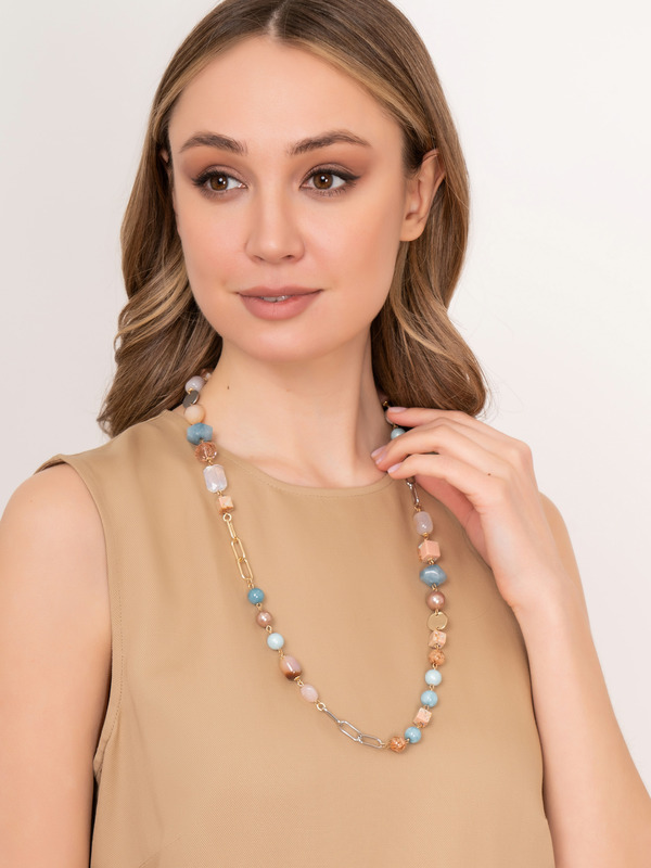 Э363095/22-01 Колье-трансформер Ванильное небо Ярославна