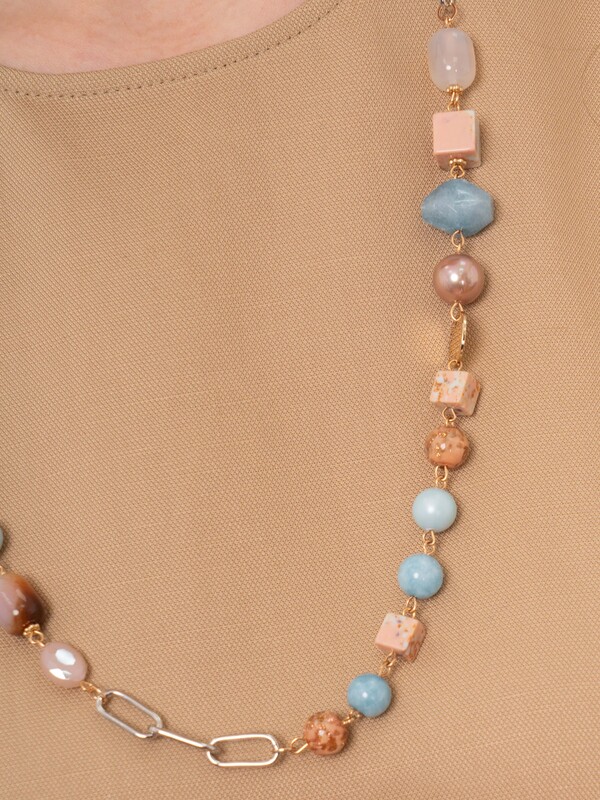 Э363095/22-01 Колье-трансформер Ванильное небо Ярославна