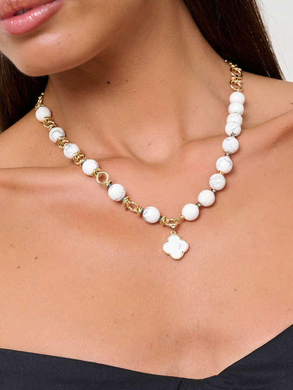 Э424833/24-02 Колье Золото на мраморе Ярославна