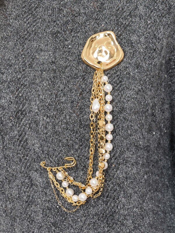 Э469919/25-02 Брошь двойная Perl de luxe Ярославна