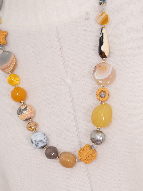 360674/21-02 Бусы Солнце в облаке ср. Ярославна