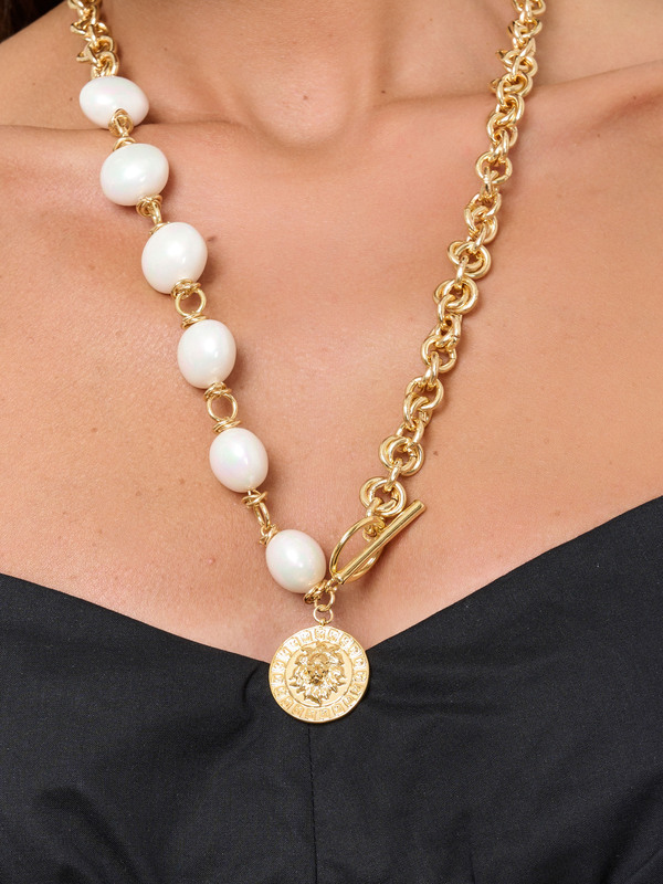 Э424260/24-02 Колье Золотой Лев Ярославна