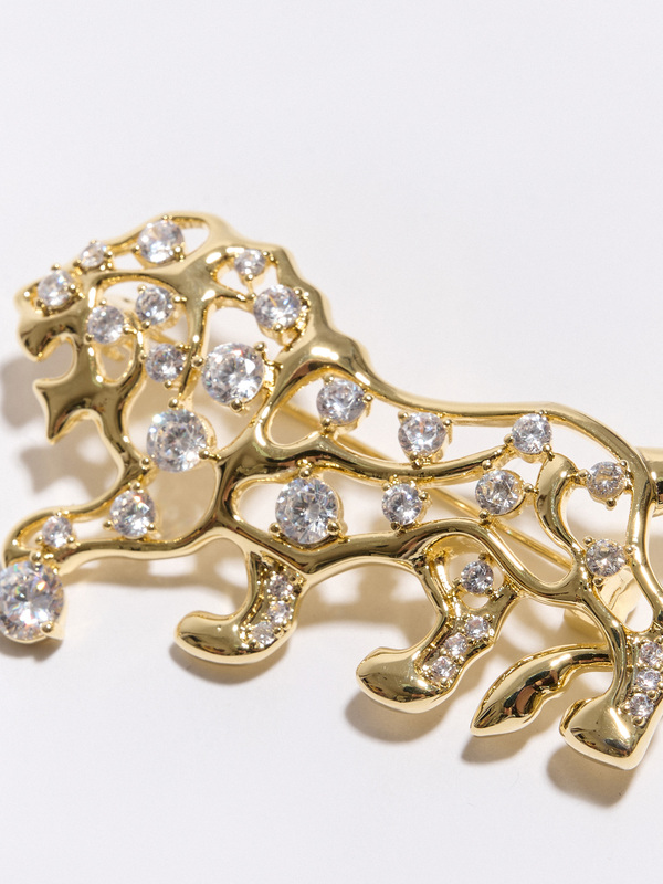 Э422822/24-02 Брошь Золотой лев Ярославна