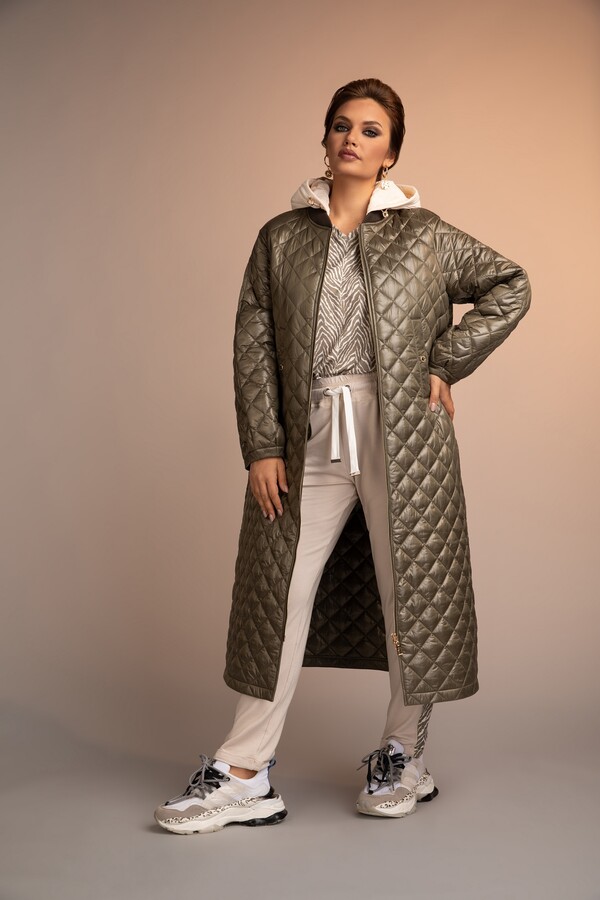 Э3274-122-oliva/м/22-01 Пальто утепленное Franco Vello