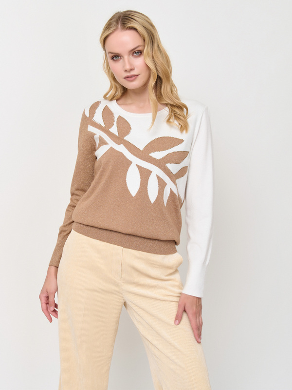 BEIGE LUREX/OFF WHITE