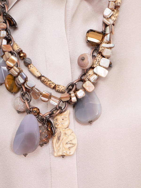 424154/21-02 Колье Сказки Питерских крыш Ярославна