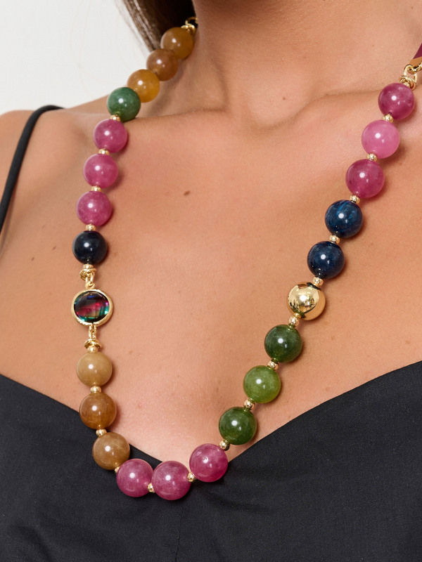 Э427452/24-02 Колье Ягодный пунш Ярославна